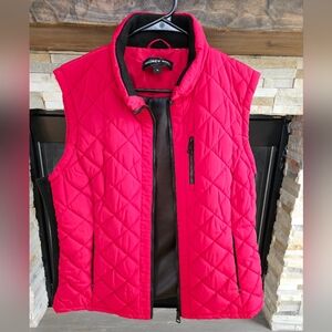 Andrew Marc Women's Quilted Red Vest XL